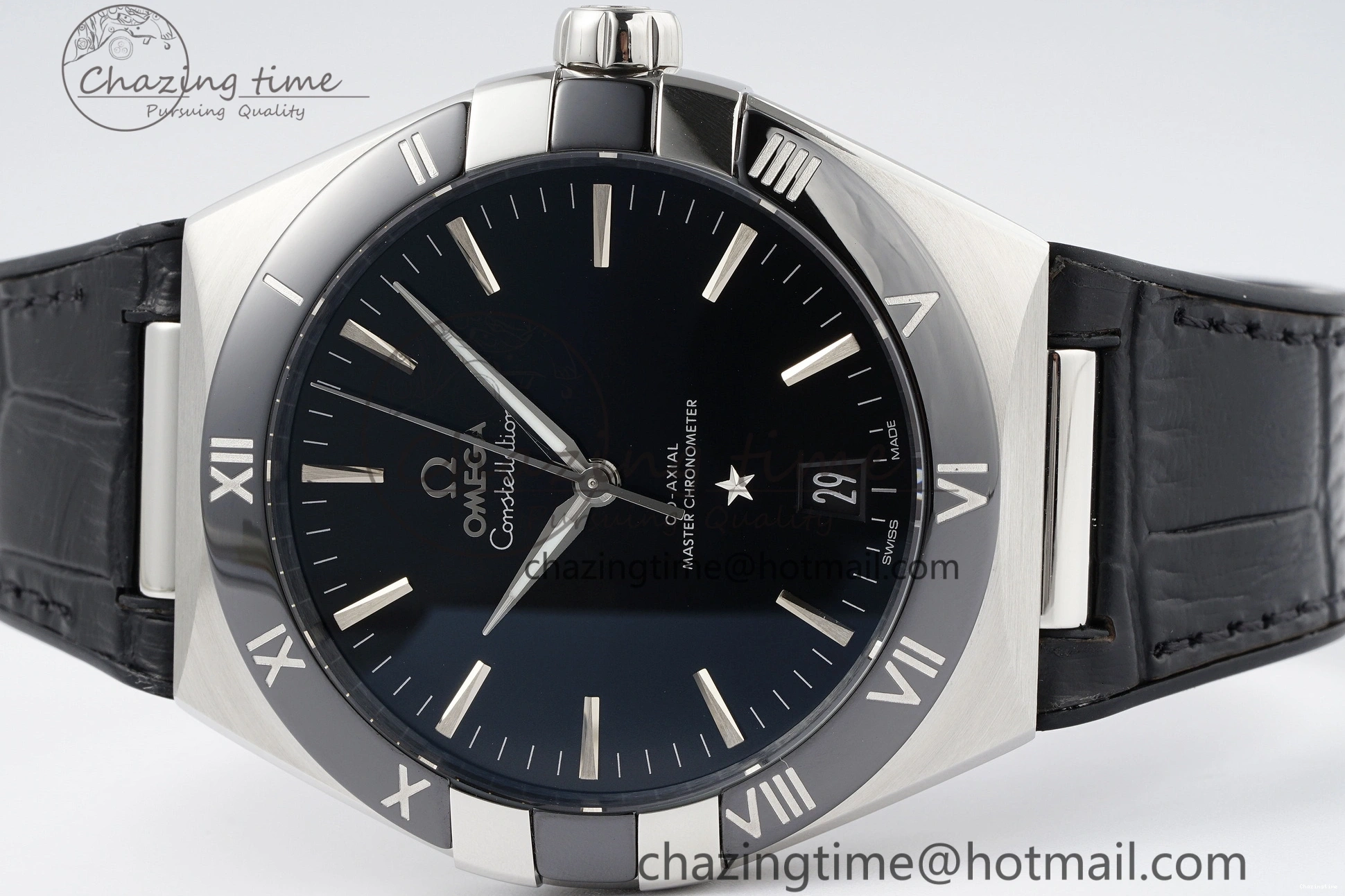 0104 Constellation Black Ceramic SS SBF 1:1 Best Edition Black Dial on Black Gummy Strap A8900 Super Clone TimelessDesign 7798